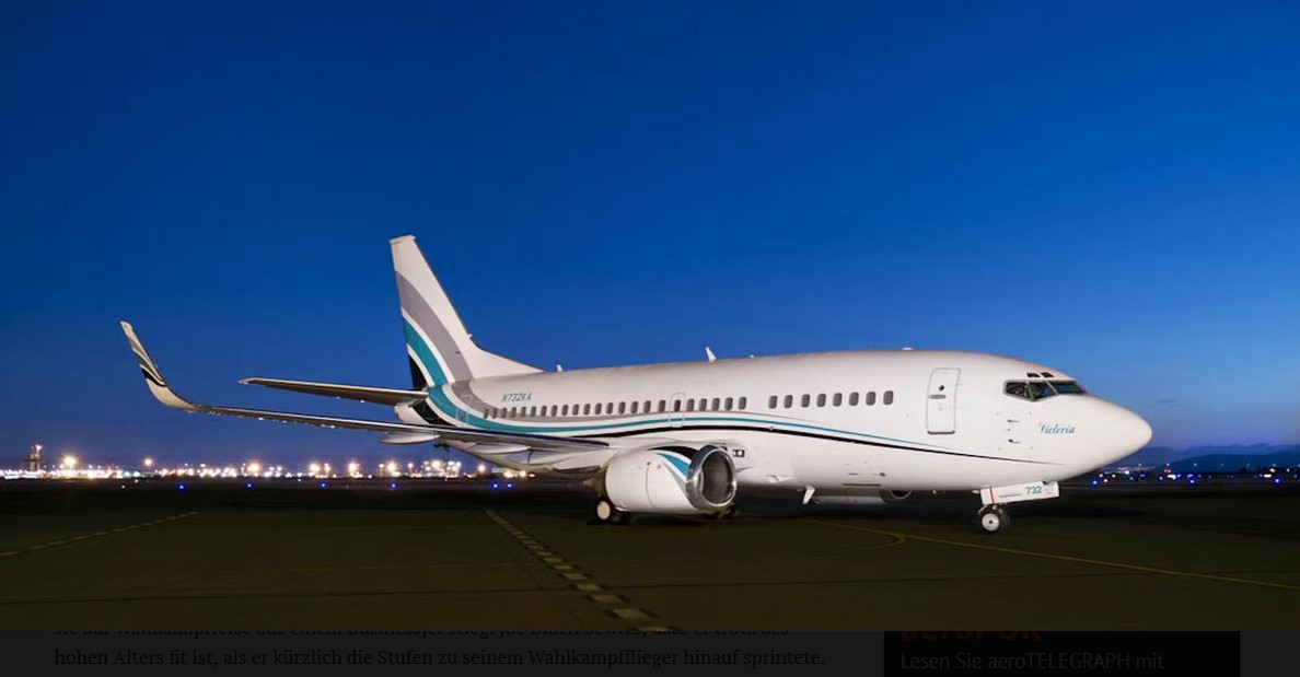 I 2019 og 2020 benyttede USA’s præsident en tidligere SAS Boeing 737-500 til at flyve rundt i USA til sin valgkam. Flyet var ombygget, så det kun rummede 60 Business Class sæder i stedet for de oprindelige mellem 110 og 132 hos SAS. (Foto: Kaiser Air)