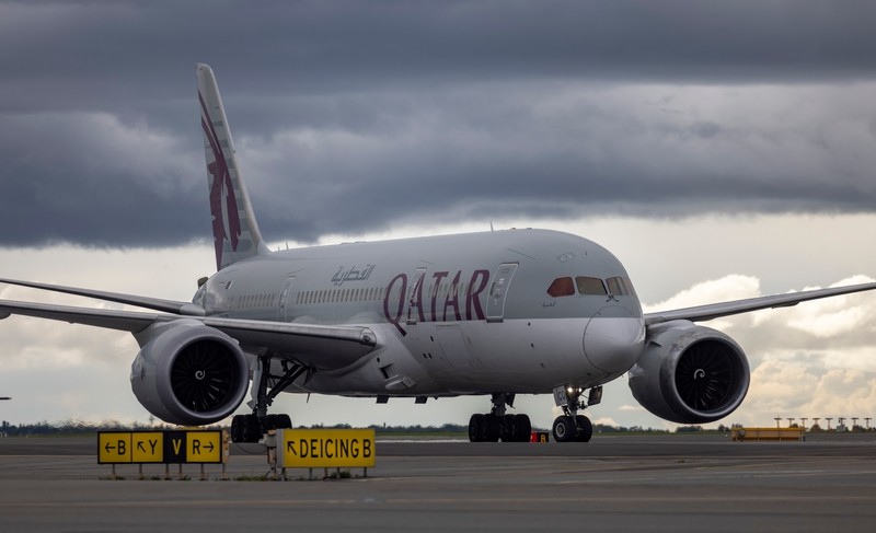 Qatar Airways flyver to gange om dagen mellem København og selskabets hjemmebane i Doha i Qatar. (Foto: Michael Kidmose / Københavns Lufthavn)
