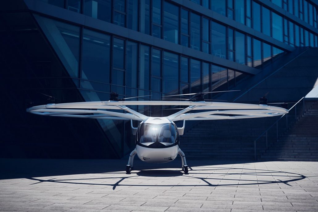 Tysklands anden fabrikant af flyvende taxier – Volocopter – er gået i betalings-standsning. (Foto: Volocopter)