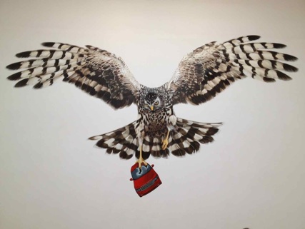 Vægmaleri af Jeremy Deller i Storbritanniens pavillon, Venedig Biennalen 2013. Eget foto.