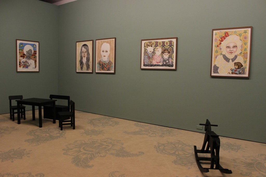 Installationshot af Julie Nords udstilling 'Just Like Home' på Gl. Strand, 2014