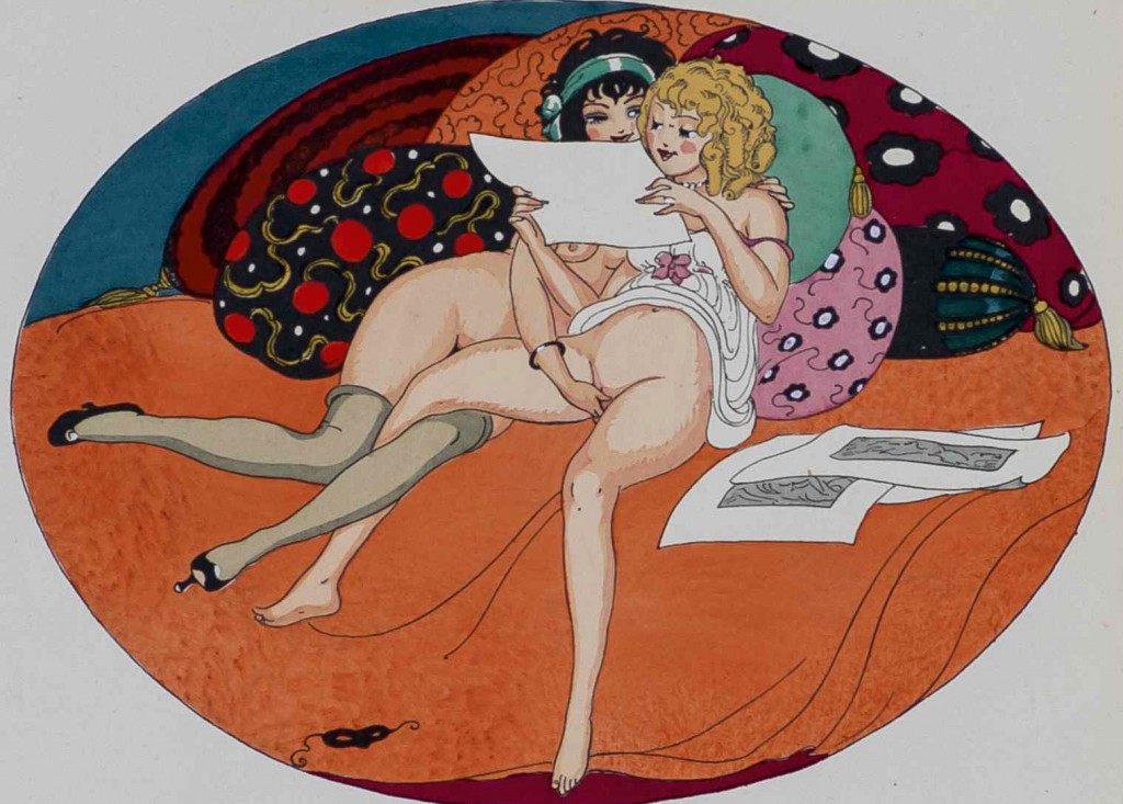 En af Gerda Wegeners illustationer til ’Les Délassements de l’Eros’ (Eros’ adspredelser), 1925. Foto: Morten Pors