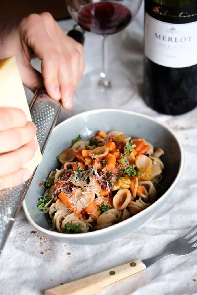 Orikette with Redwine Ratatouille Sauce - Truefoodsblog