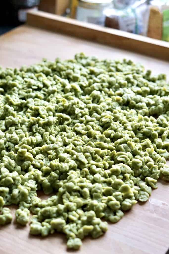 Wild garlic spaetzle - "Recipe from my Region" by Truefoodsblog 