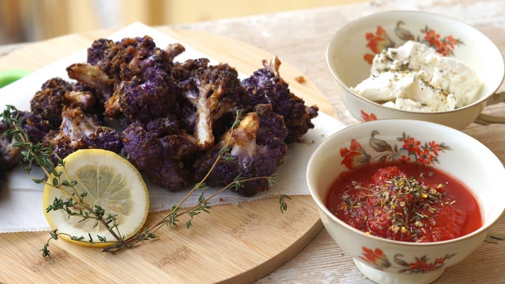 Vegan Purple Cauliflower Wings by Truefoodsblog 2
