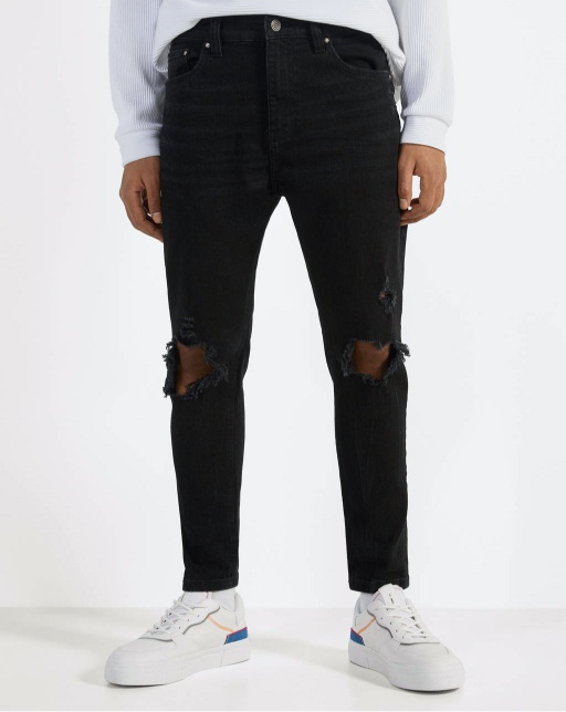 Ripped carrot fit jeans T sjirts