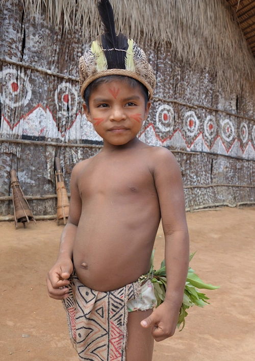 Indian boy from the Tatuyo tribe Brazil Amazonas