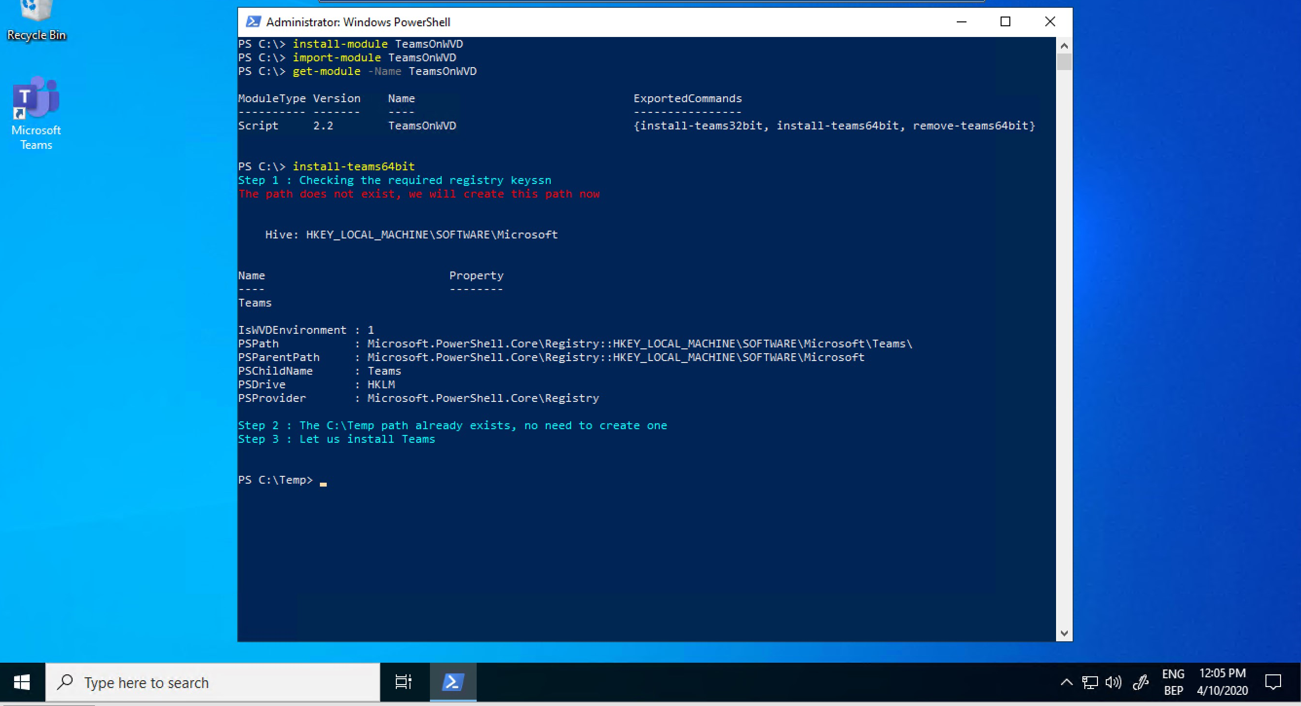 download teams powershell module