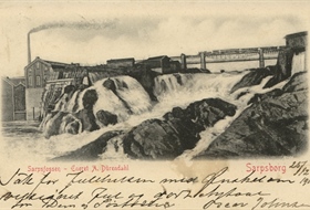 Glommas vanskeligste del, Sarpsfossen. Tegning av E. Dürendahl datert 28. 12. 1901.