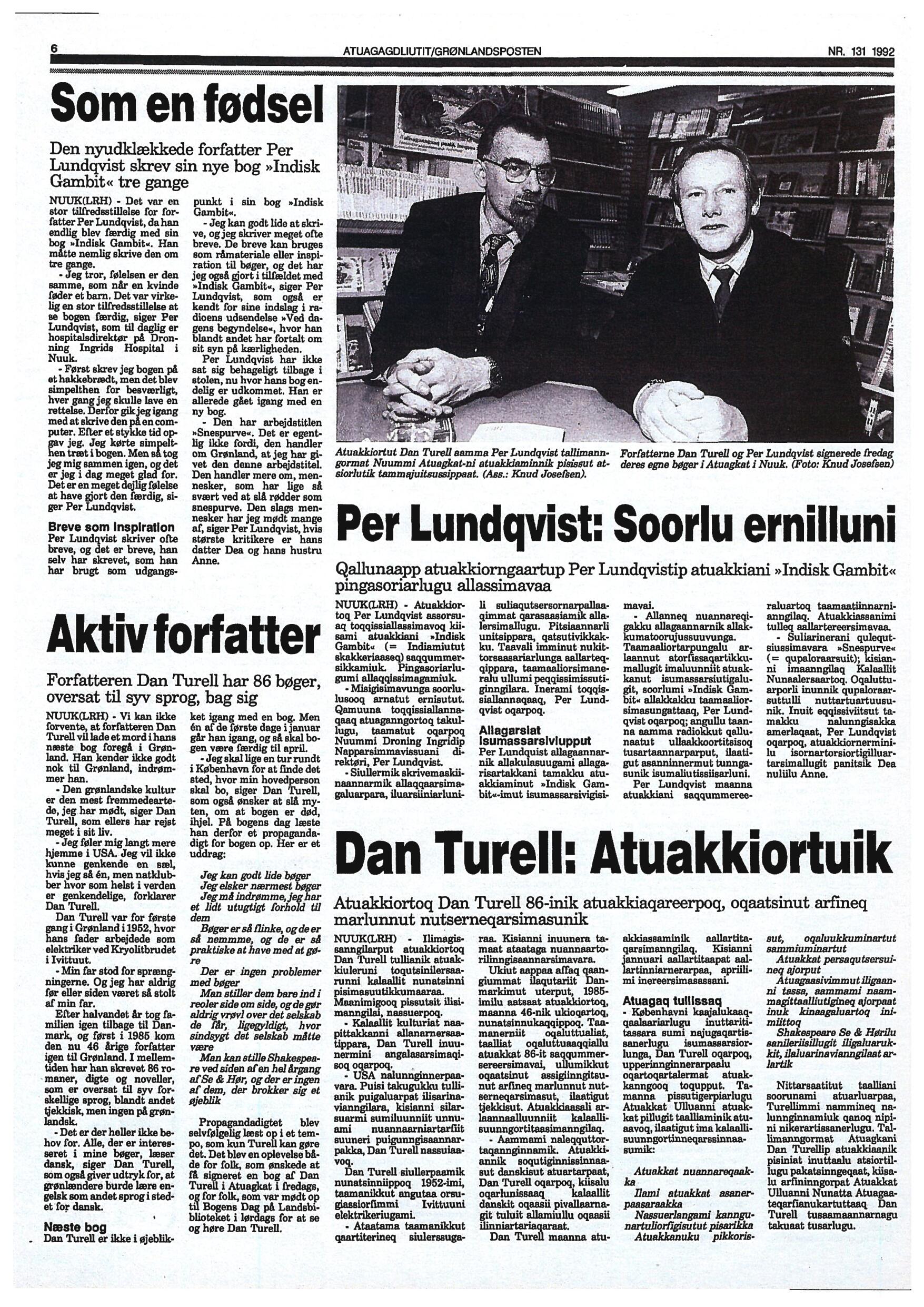 Dan Turell i Atuagkat Boghandel 1992