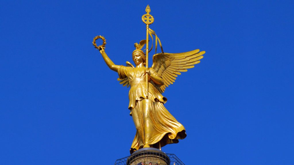 Toppen av Berlin Victory Column - även kallad Goldelse