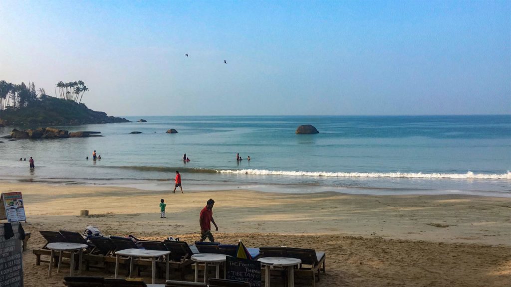 Utsikt över Palolem Beach i södra Goa