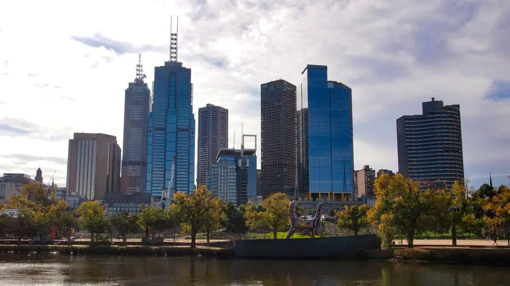 En av de viktigaste städerna i Australien - Melbournes skyline