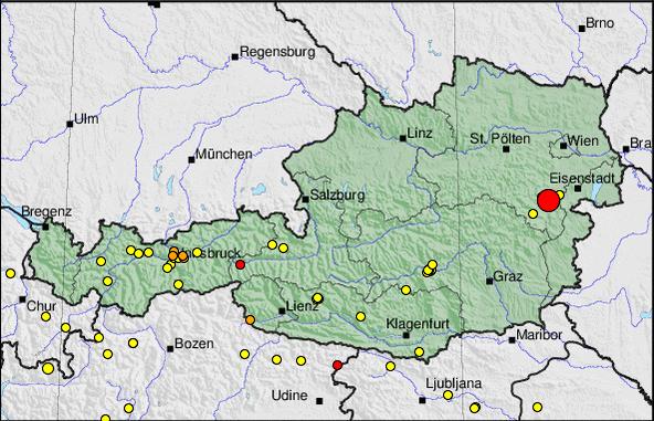 Potres magnitute  4.7 ,  45 km od Beča