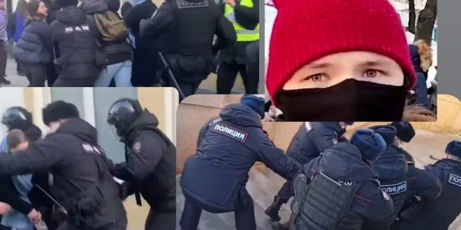 (VIDEO) DRAMATIČNE SCENE S ULICA RUSIJE: Rusi viču “Ne ratu”! Uhićeno je čak 6.440 prosvjednika