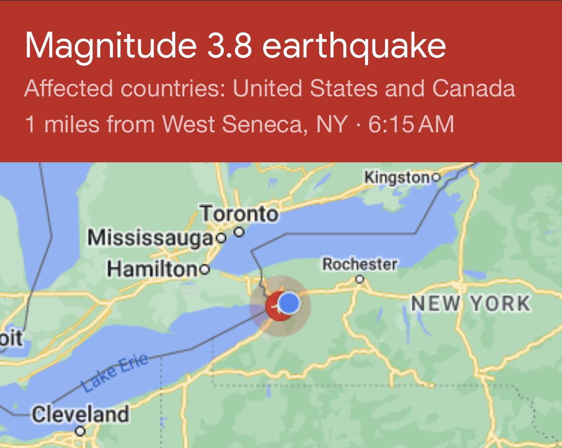 Potres magnitude 3.8 po Richteru Bufallo / New York / SAD