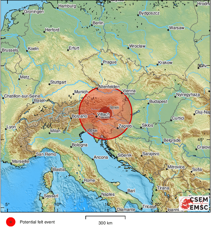 Potres na jugu Austrije