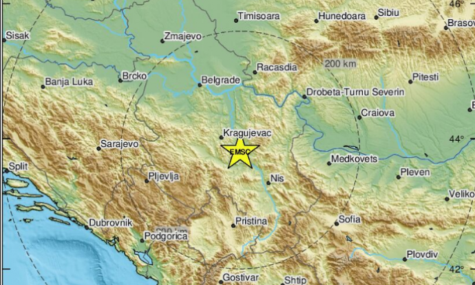 Srbiju pogodio jak potres magnitude 4,1