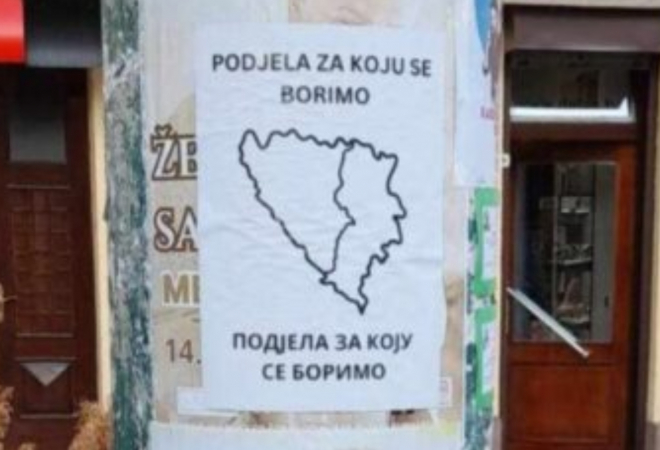 Srbi opet provociraju u BiH, osvanuo šokantan plakat: ‘Podjela za koju se borimo’