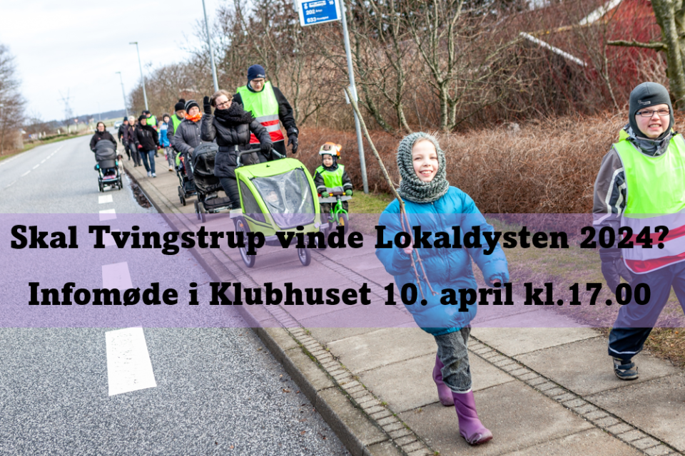 Børn og voksne går tur i Tvingstrup