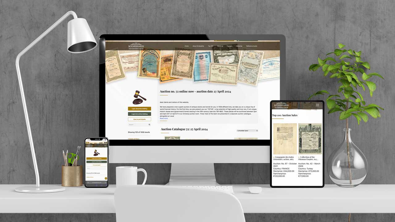 Website Boonshares superb auction of antique stocks and bonds