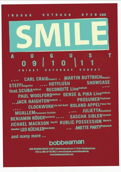 Freitag, 09.08. – 12.08. Smile Festival – Bob Beaman