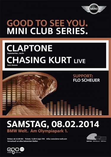 Samstag, 08.02. Mini Club Series pres. Claptone & Chasing Kurt – BMW Welt