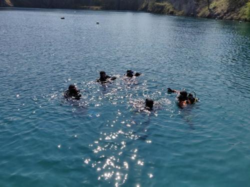 Trainees in a beautiful sunny calm capernwray