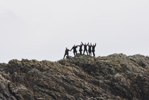 Group on rock