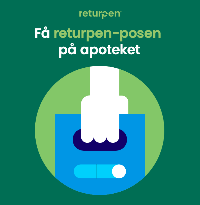 Billede af projektet Returnpen, som betyder genbrug af Novo Nordisk injektionspenne ved aflevering af brugte penne på apoteket