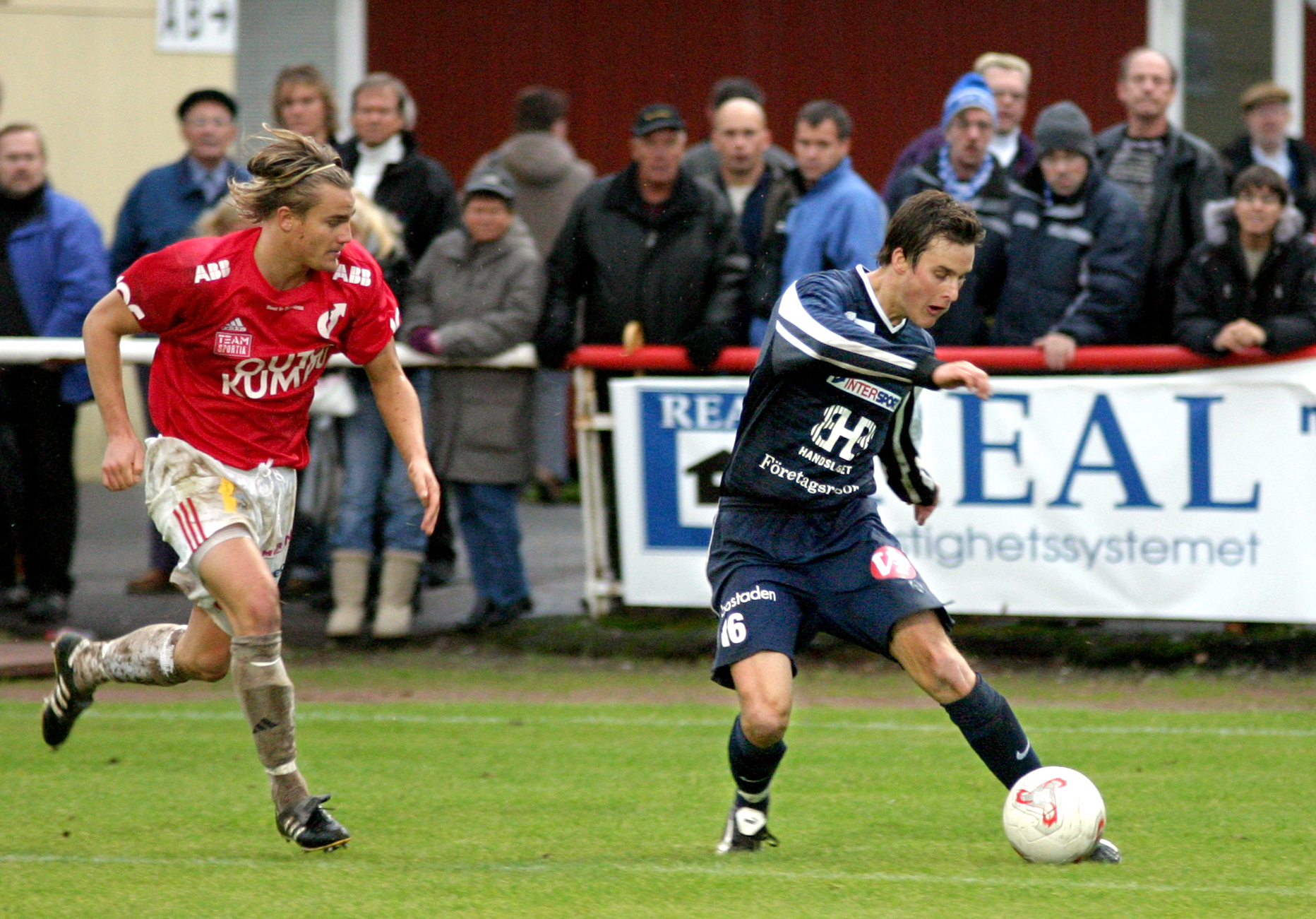 David Lindgren i kvalmatchen mot Degerfors, 2004. Foto: Jan Hofverberg