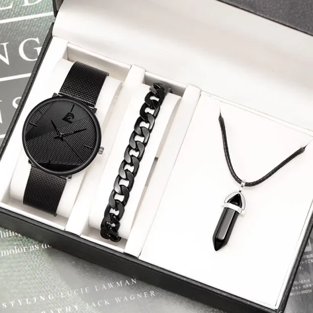 Men's Watch Necklace Bracelet.