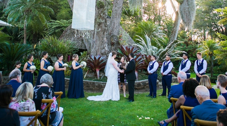 Celebrant led wedding in garden