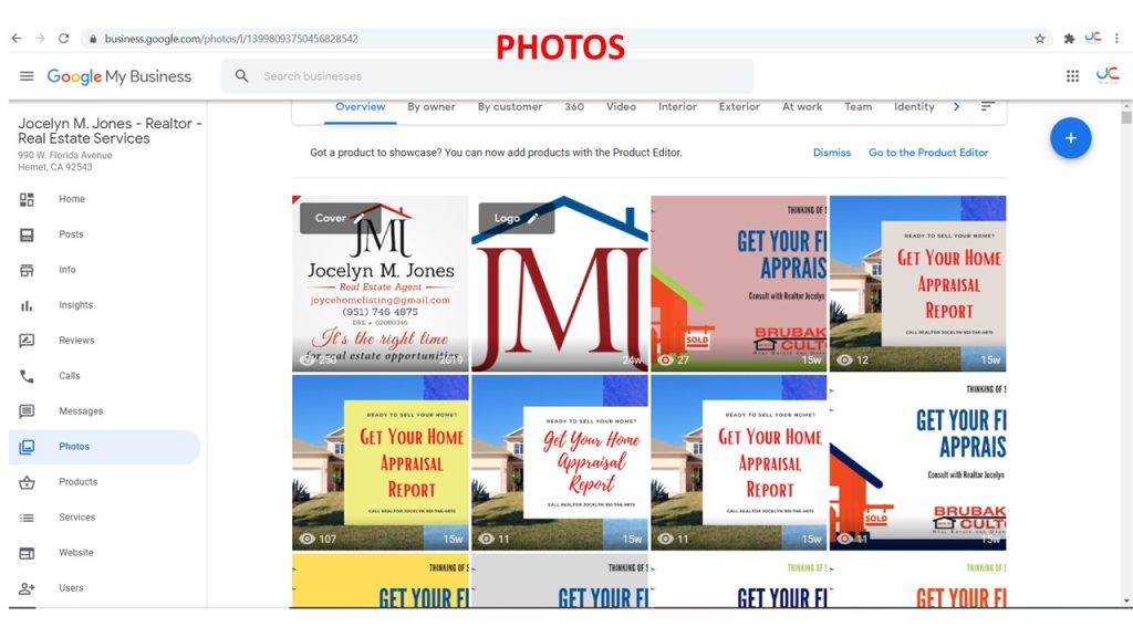 real estate - google business profile - photos