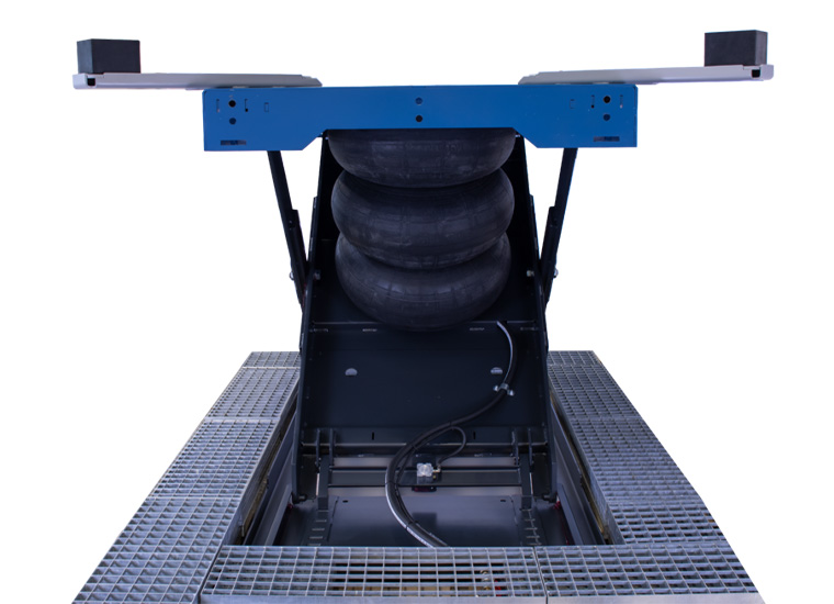 Hebebühne und Richtbühne