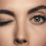 Subtle eye blinking captured mid-blink illustrating blinking patterns in communication