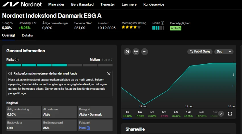 Nordnet Indeksfond Danmark skat