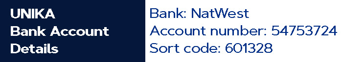 Unika Bank Account Details