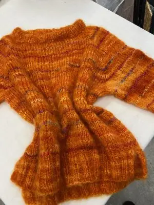 Chunky mohairbluse med raglan