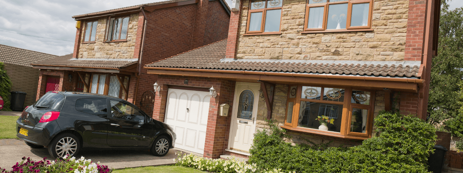 full house brown double glazed windows