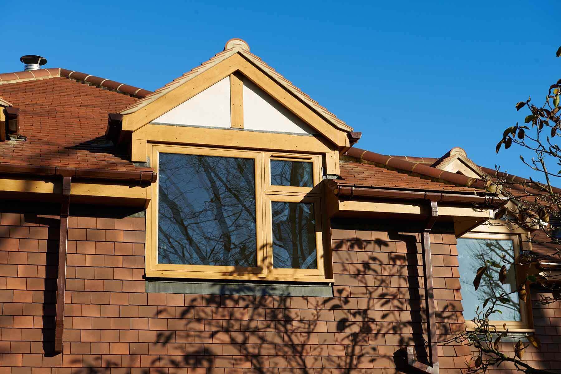 brown flush sash window