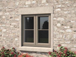 brown flush sash windows