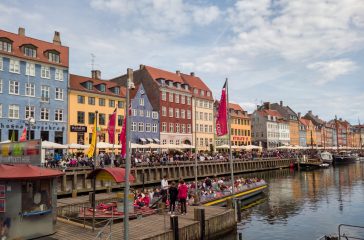 Colorful building facades along the Nyhavn Canal at Copenhagen Denmark Some colorful building facades along the Nyhavn Canal at Copenhagen Denmark