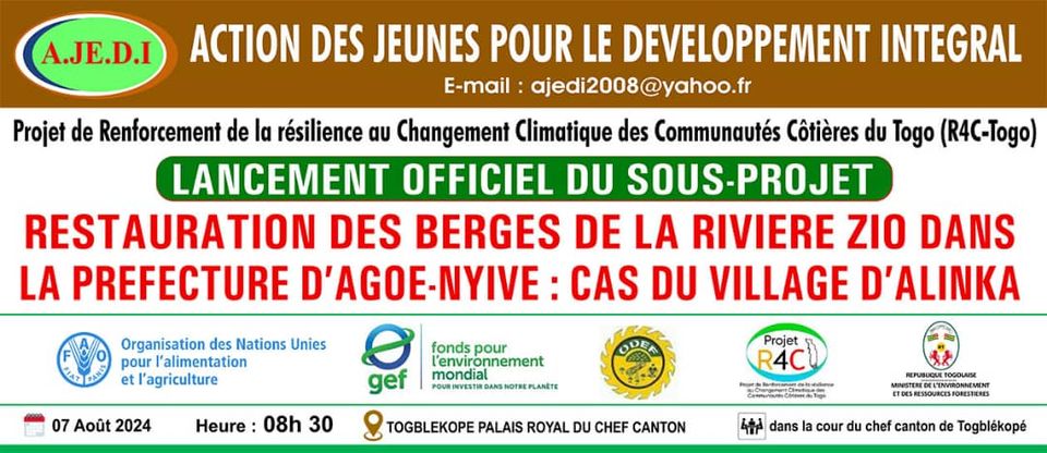 Lancement Officiel du Projet de Restauration des Berges de la Rivière Zio par l’ONG AJEDI