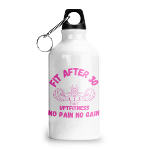 WATER BOTTLE NO PAIN NO GAIN VIKING WITH BAR PINK Fit After 30