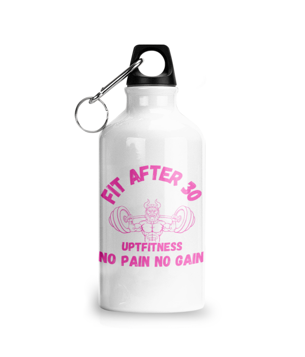 WATER BOTTLE NO PAIN NO GAIN VIKING WITH BAR PINK Fit After 30