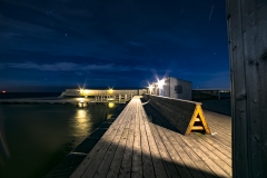 Dragør søbad i måneskin (Danmark)