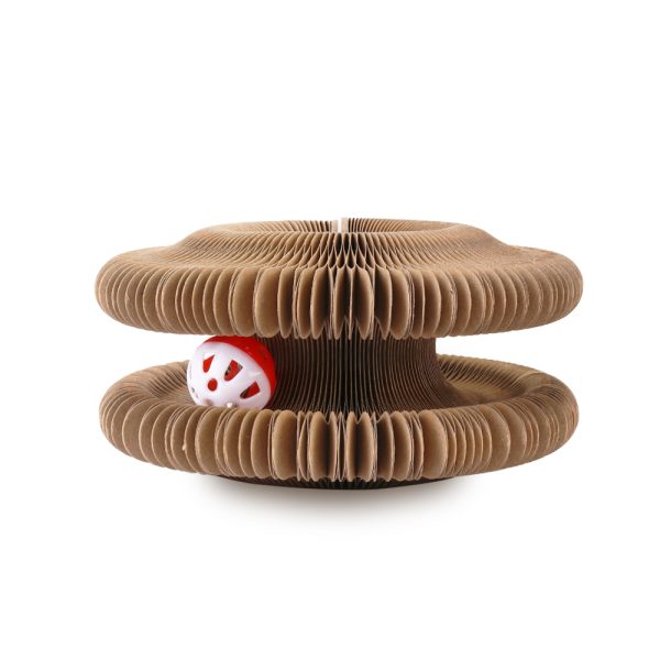Organ Cat Scratching Board Foldable Accordion Cat Toy with Toy Bell for Cat Grinding Claw - Image 5