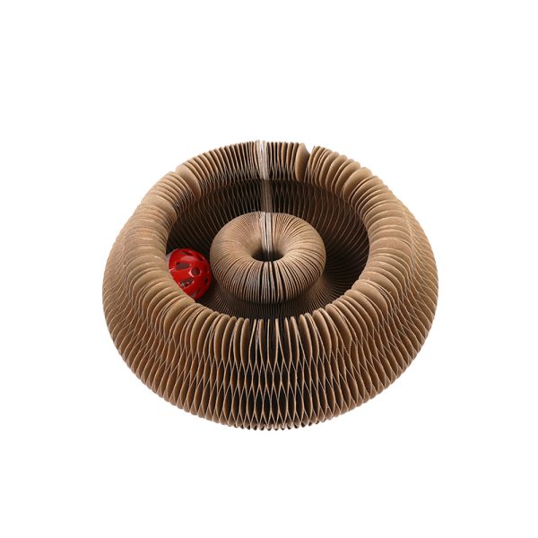 Organ Cat Scratching Board Foldable Accordion Cat Toy with Toy Bell for Cat Grinding Claw - Image 7