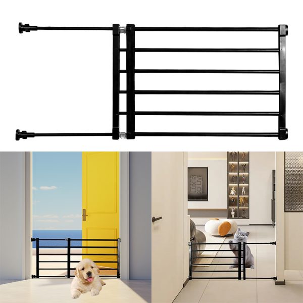 Retractable Pet Small Dog Safety Gate Baby Barrier Door Stair Fence Guard for Indoor - Black - Image 8